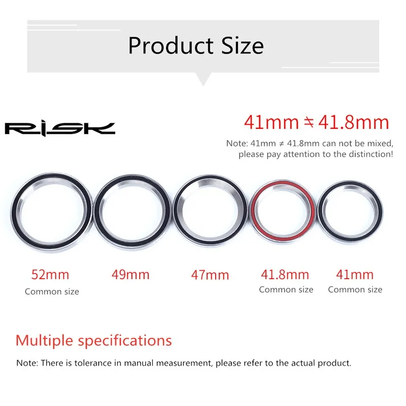 Risque casque de vélo roulement en acier 41/41.8/42/47/49/51/52mm roulements de casque de vélo de route de montagne pièces de réparation accessoires de vélo