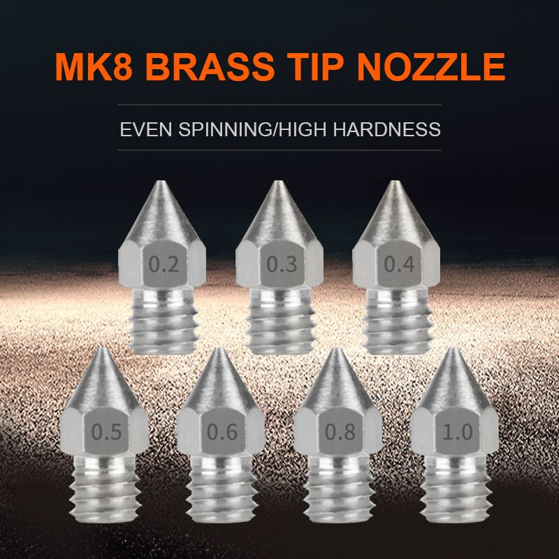 M6 Schroefdraad Roestvrij Staal MK8 Nozzle 0.2 0.3 0.4 0.5 0.6Mm Voor 1.75Mm Filament 3D Printer Extruder CR10 CR-10S Ender 3/ 5