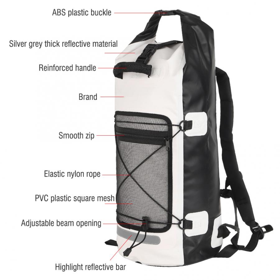 Multifunctionele Waterdichte Outdoor Rugzak 28L Grote Capaciteit Rivier Trekking Bag Reizen Fietsen Raften Waterdichte Rugzak