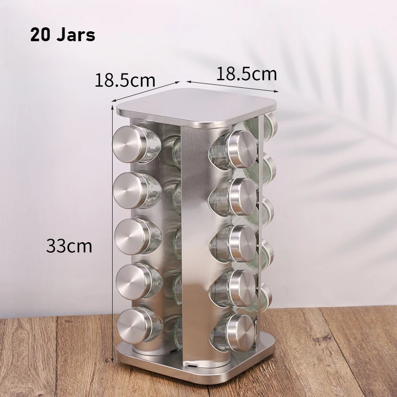 360° Rotating Spice Rack Stainless Steel Seasoning... – Grandado