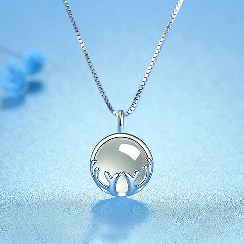 Huitan Eenvoudige Stijlvolle Imitatie Maansteen Hanger Ketting Voor Vrouwen Fancy Box Ketting Meisje Veelzijdige Mode-sieraden 2022