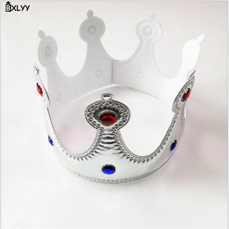 Bxlyy 1pc børns kronprinsesse prinsesse krone hat fødselsdagsfest dekoration jul halloween år baby shower  .0z: Hvid