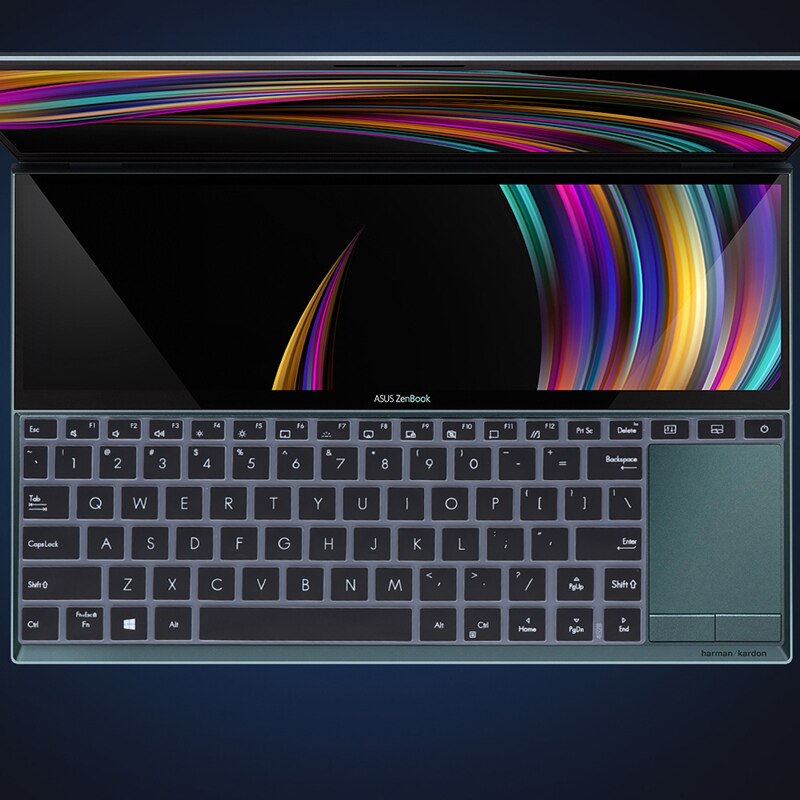 Silicone Keyboard Cover skin Protector for 14'' Asus ZenBook Duo UX481FL UX481F ux481fn UX481 FL FN laptop UX4000F: black