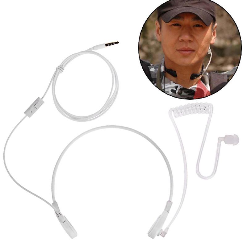 3.5 Mm Keel Microfoon Headset Covert Air Tube 3.5 Mm Standaard Plug Oortelefoon Voor Iphone Android