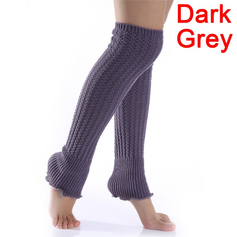 Jambières d'hiver longues pour femmes et filles, tricot, Leggings, bas, chaussettes: Dark Grey