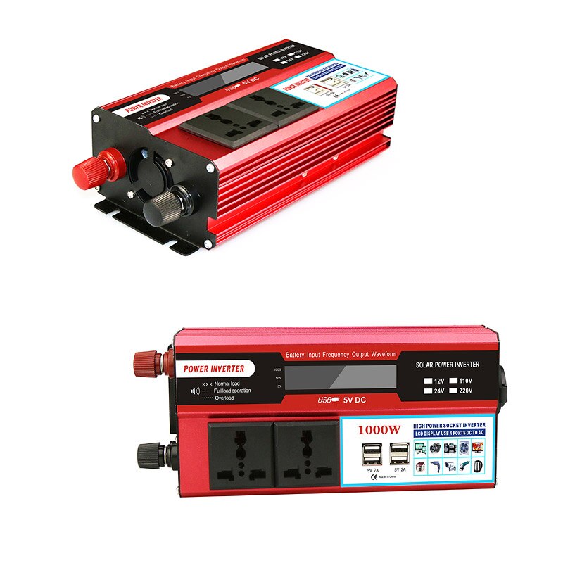Portable USB 12-220V LCD 4 Ports 5V DC High Power Socket Inverter Power Inverter Wave Converter Power Inverter DC Power Inverter