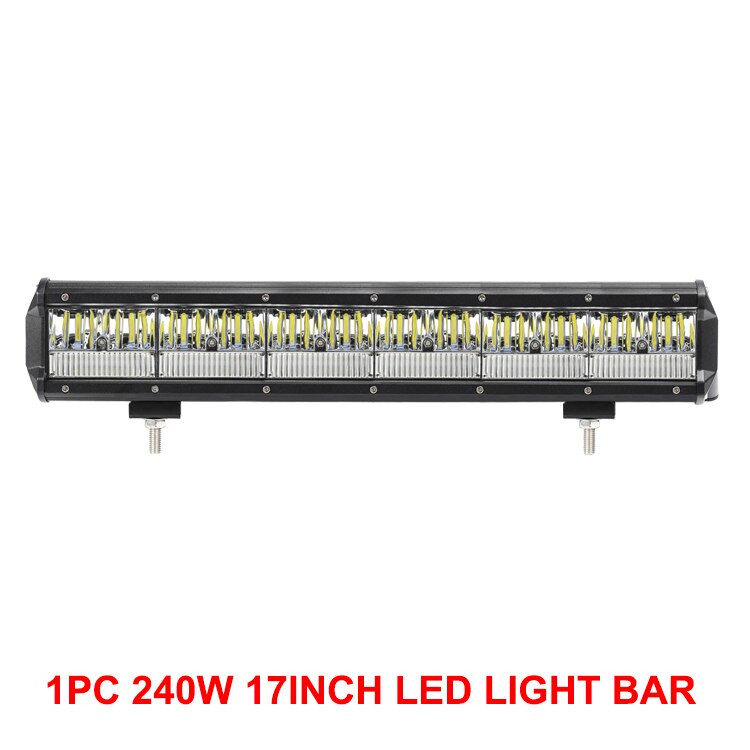Nlpearl 12v 24v 4 ~ 20 inch led-balk offroad spot flood beam led-lichtbalk voor auto, vrachtwagen, boot, tractor 4 x 4 atv barra led-werklamp: 1pc 17 inch 240w
