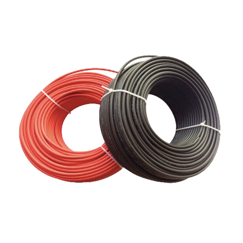 10AWG 6mm2 20m/15m/10m/5meter Solar PV Cable wire 6mm2 10AWG PV cable wire red and black cable XLPE jacket With TUV UL Approval