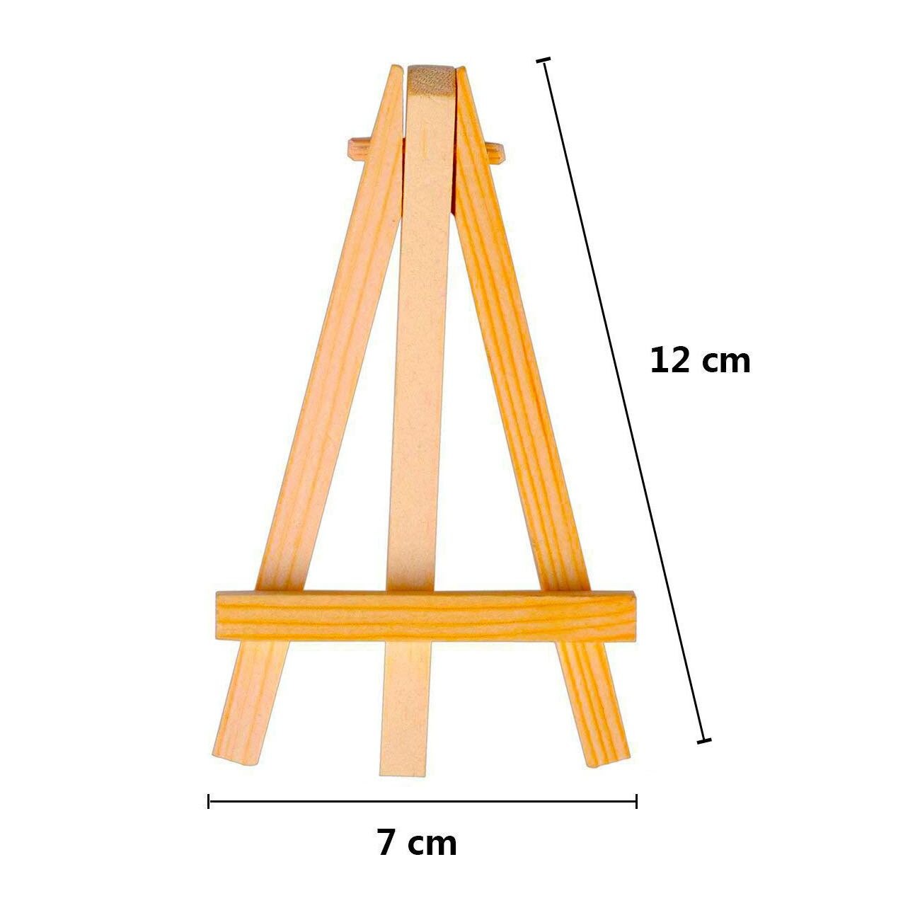 PPYY -4 by 4 Inch Mini Canvas Panels Combined with 3 by 5 Inch Tiny Wood Easels Set for Paintings Craft Small Acrylics Oil