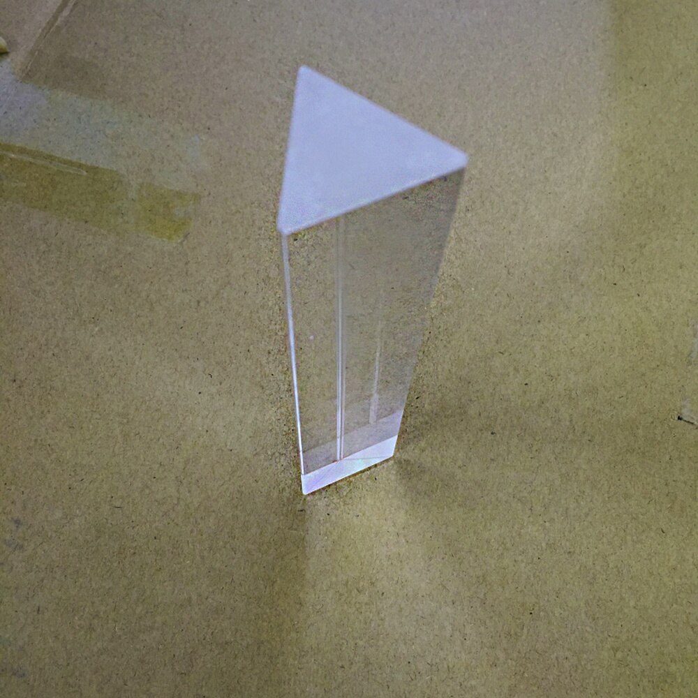 30*30*100Mm Optische Experiment Regenboog Driehoek Refractieve Diamant Lens Met Gelijkzijdige Prisma Van K9 Glas