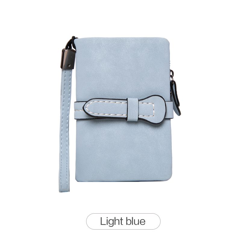 MIYIN Women's Short Wallet Minimalist Double Fold Multi Functional Zero Wallet with Cardholder Identity Window Coin Wallet: SKY BLUE