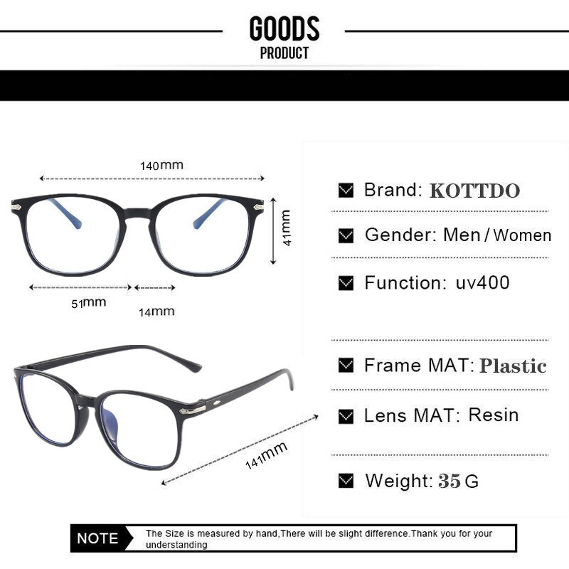 Retro Anti-Blue Light Woman Eyeglasses Men Classic Computer Eye Glasses Trend Brand Eyewear Frame