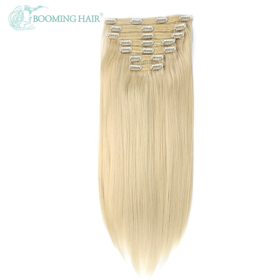 Synthetic Hair Extensions Long Straight 7PCS/Set 24 Inches 20 Clips Long Straight Hair Extension By BOOMING HAIR