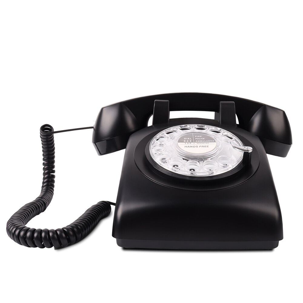 Revolve Wijzerplaat Vintage Roze Begie Zwart Vaste Telefoon Plastic Home Office Retro Draad Vaste Vaste Telefoon Europa Stijl: Black Telephone
