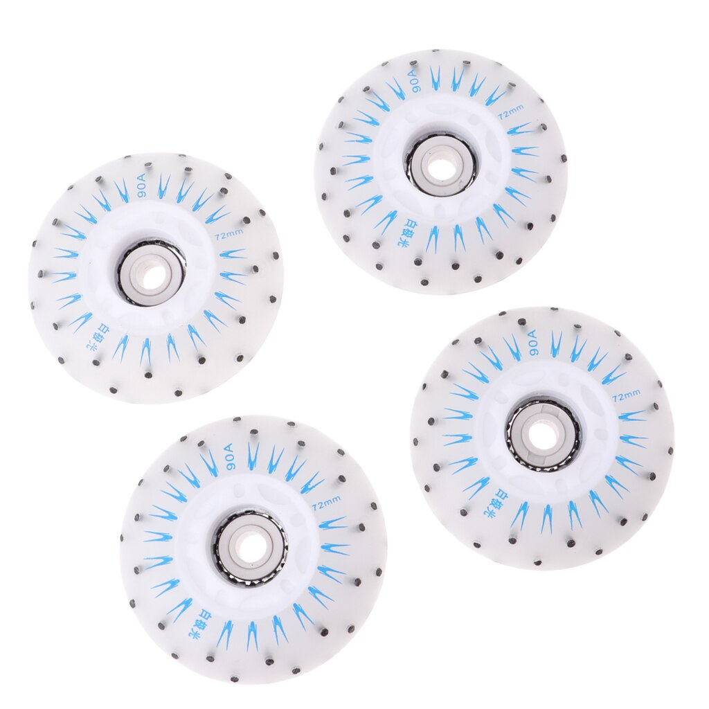 4 pièces multicolore patins à roulettes roues léger remplacement accessoire de patinage résistant à l'usure rouleau clignotant