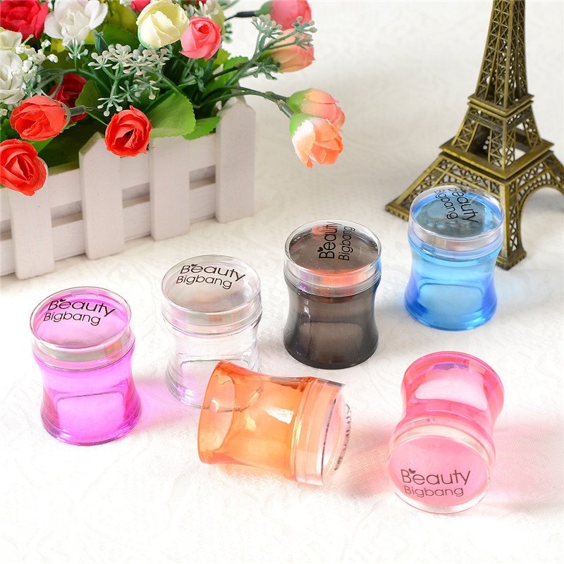 Beautybigbang nagelstämpel silikongelé nagellack överföring stämpel stämpel stämpel skrapa mall tryck manikyrverktyg