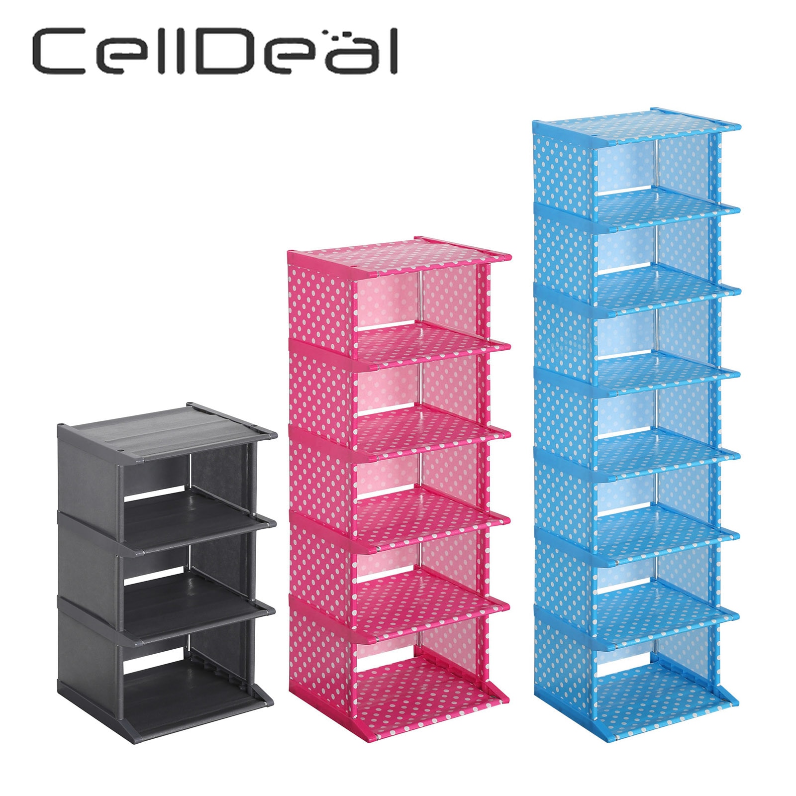 CellDeal 4/6/8 Layer Useful Shoe Rack DIY Easy Assembly Shoes Storage Cabinet Dustproof Moistureproof Shoe Shelf Large Capacity