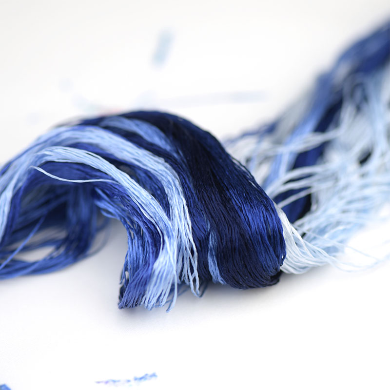 1 väri 400m suzhou kirjonta 100%  luonnonsilkki brodeerattu lanka silkki tee itse silkkisävyinen kirkas väriviiva keskiyönsininen