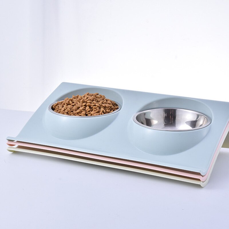 anti splash stainless steel pet bowl double bowl cat food basin dog product water basin rice basin anti overturning package