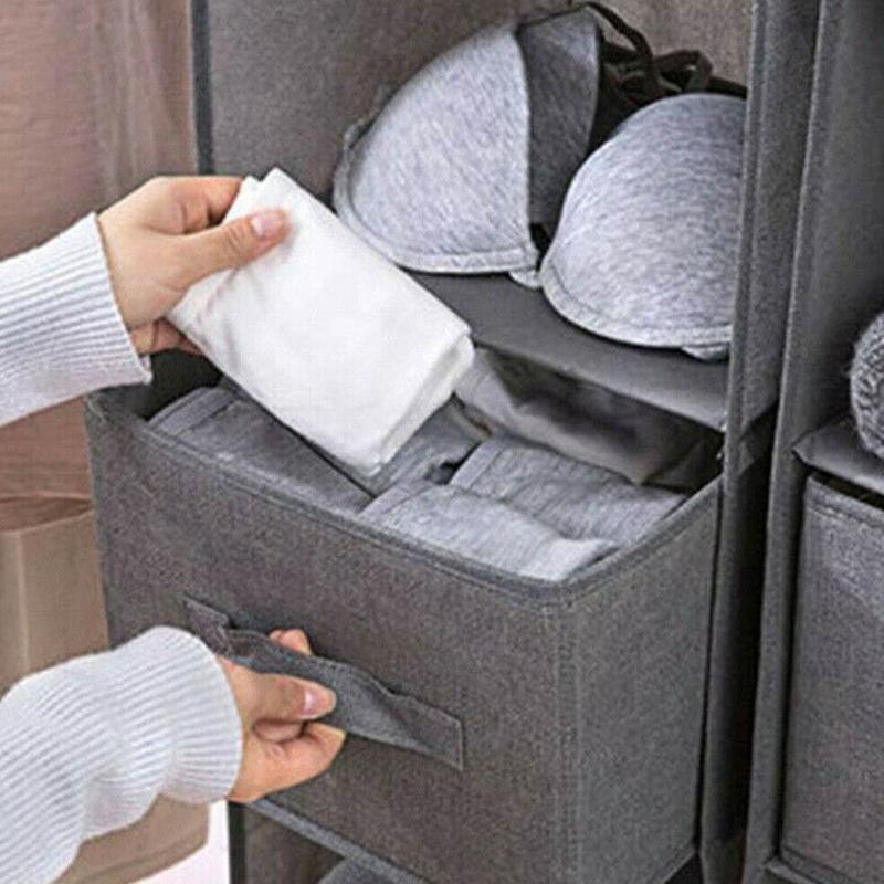Garderobeskabsarrangør hainging lommesko pude opbevaring stof tøj skohylde skab rack skab opbevaringsorgel  u4 q 2