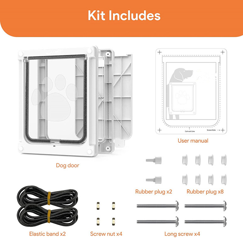 Strong Lockable Dog Door with Privacy Protection Flap Gate Pet Dog Door For Big Small Dogs Pet Safety Doors Easy to Install