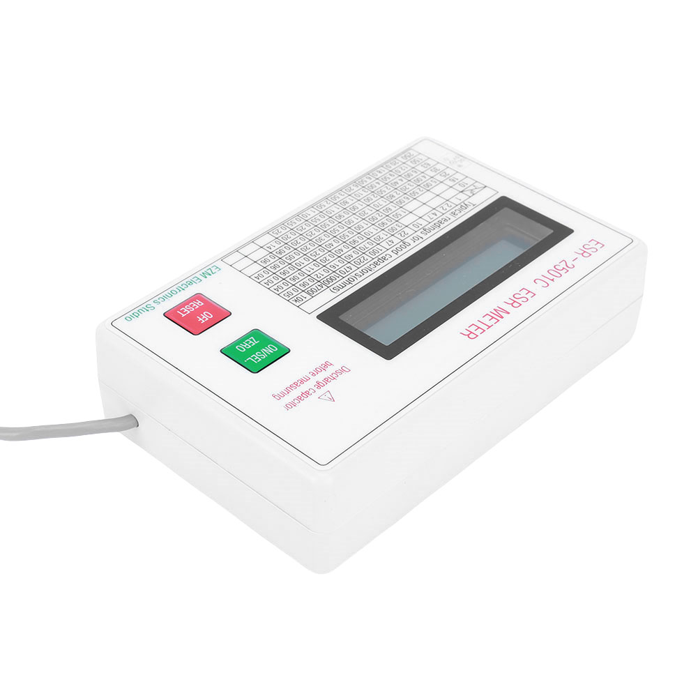 próbnik kondensatora ESR DCR test miernika pojemności w obwodzie z klipsem przewodów pomiarowych próbnik obwodu akumulatora Miernik testowania elektrycznego