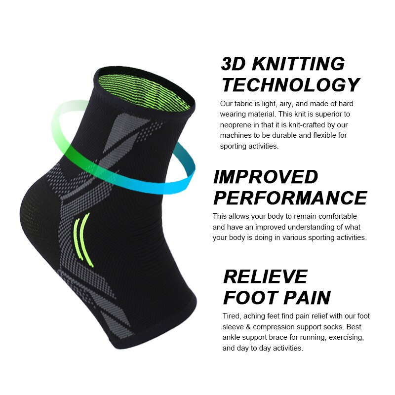 1 stk ankelbøjle kompressionsstøtte ærme elastisk åndbar for skaderegulering ledsmertekurv femme fodsport sokker