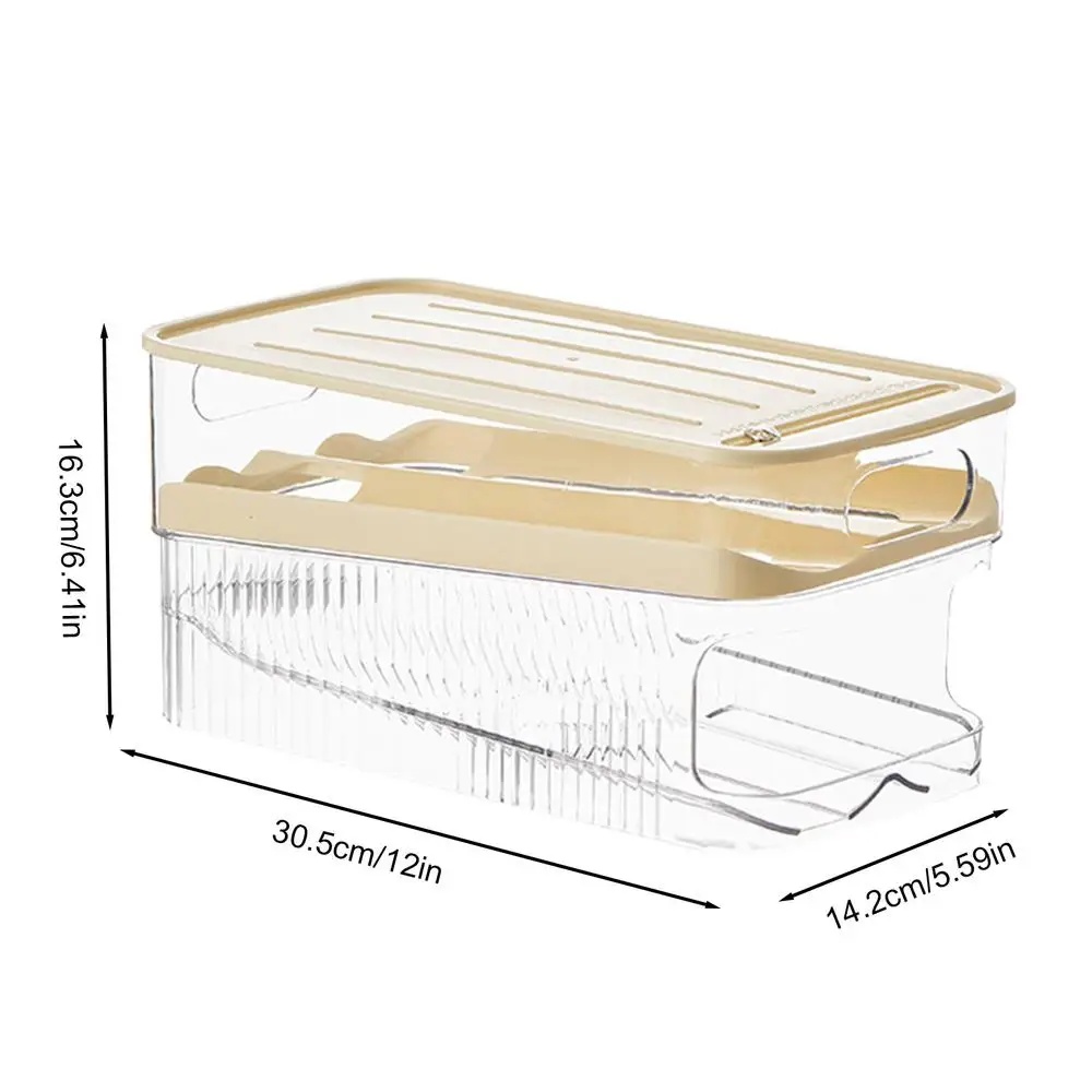 Caixa de armazenamento de ovos para frigorífico, rolagem automática, suporte de ovos, organizador de ovos de cozinha, caixa de ovos dedicada, dispensador de ovos rolante ovos organizador porta ovos: Verde claro
