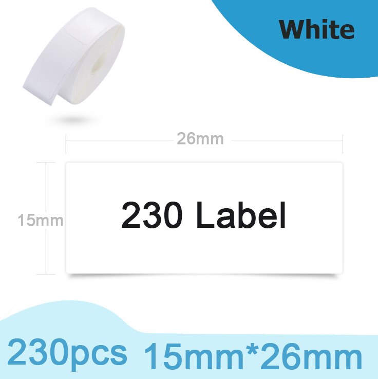 Niimbot D11 Thermal Label Paper Supermarket Price Label sticker Waterproof Anti-Oil Pure Color Scratch-Resistant Labels: White 15x26mm