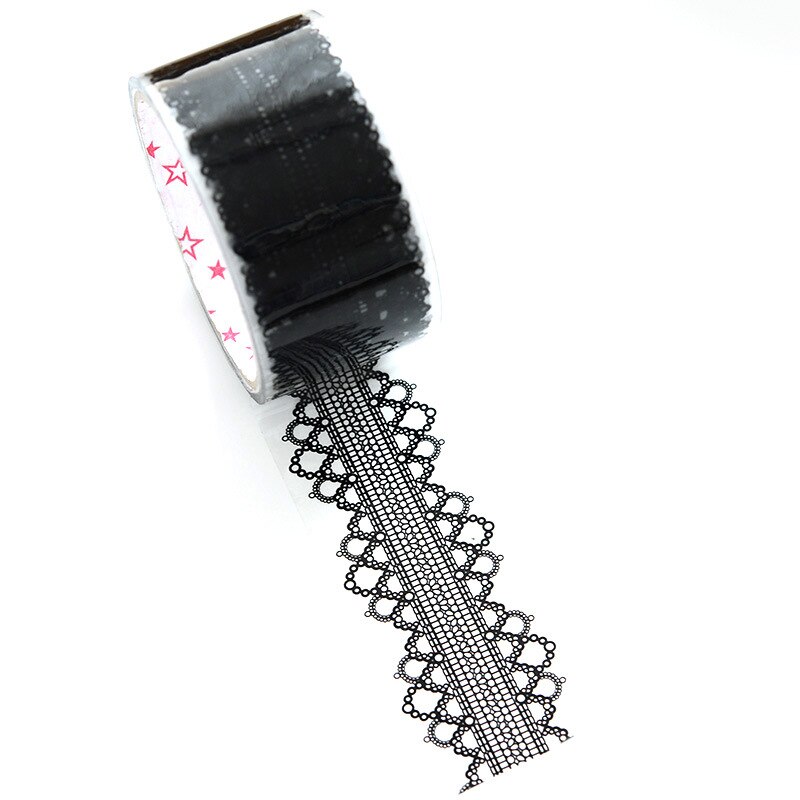 DIY handmade decorative tape Black and white element tape large roll length, notebook, photo album home lace decoration: R