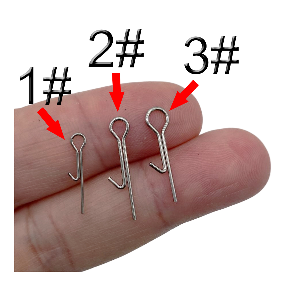 50pcs appât de pêche Stinger Spike crochet broches de connexion aiguille fixe verrouillage assistance leurre souple accessoires de pêche outils