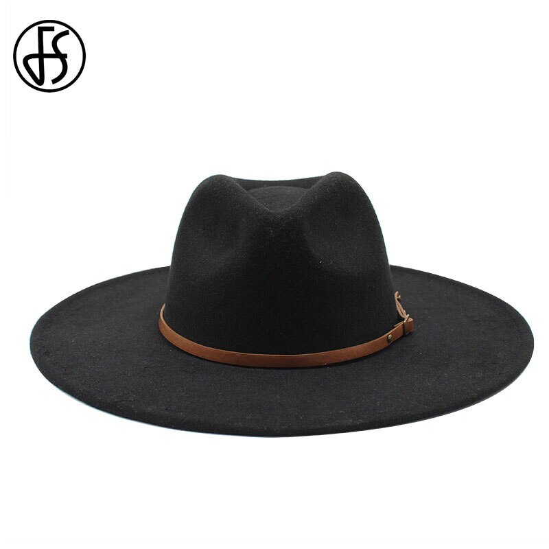 Fs stor imiteret uld fedora hat kvinder mænd filthuer med metal kæde dekor hvid panama trilby cowboy jazz cap chapeau sombrero