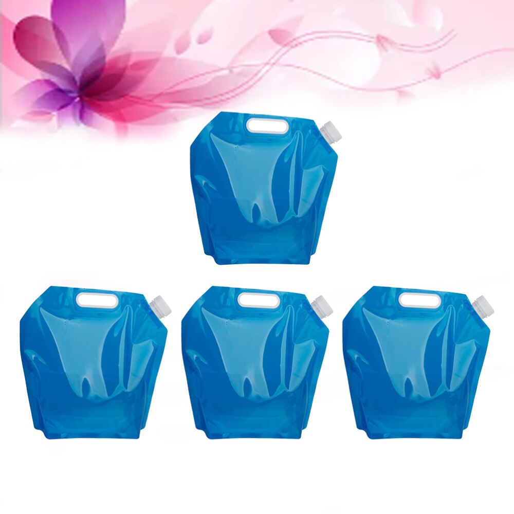 4Pcs 5L Outdoor Grote Capaciteit Water Zak Draagbare Opvouwbare Drinkwater Bag Opvouwbare Water Tank Container Ruimtebesparend wate