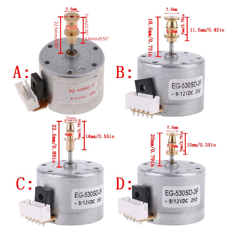 Motor giratorio de Metal para tocadiscos, de 3 velocidades EG530SD-3F, 33/45/78 RPM, 95AF, DC5-12V
