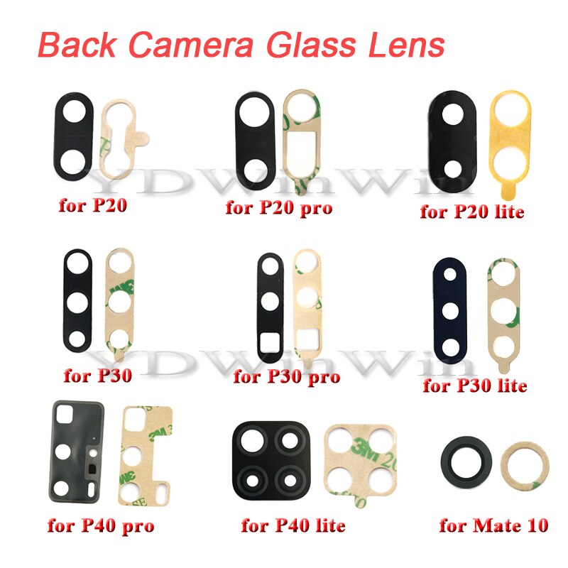 10 Stuks Achter Terug Camera Glazen Lens Vervanging Deel Voor Huawei Ascend P40 P30 P20 Lite Pro Sticker Protector cover