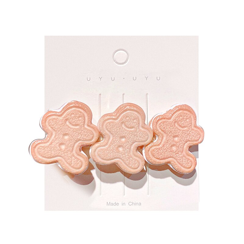 1Pc Eenvoudige Biscuit Haarspeld Vrouwelijke Netto Rode Beer Biscuit Haarspeld Clip Cookie Cartoon Eendenbek Clip Haarspelden Hair Styling Tool: 01