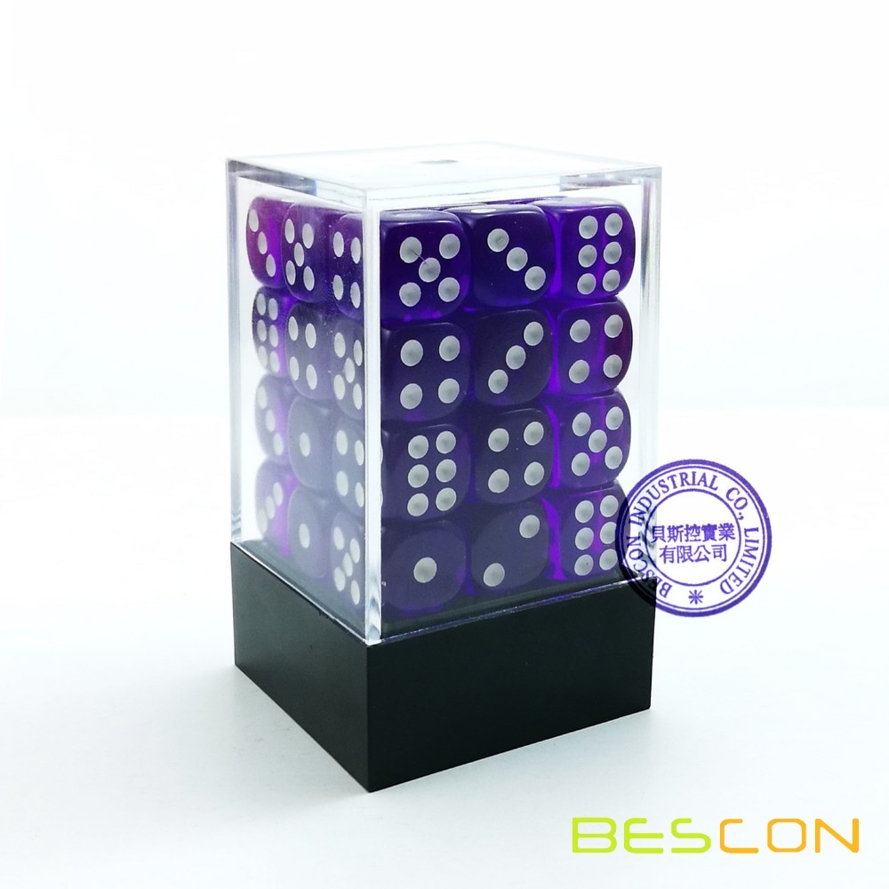 Lot De 36 Dés 6 Faces - 12mm, Couleur Bleu, En Acrylique Pour Jeux De Société Et Jeux De Rôle