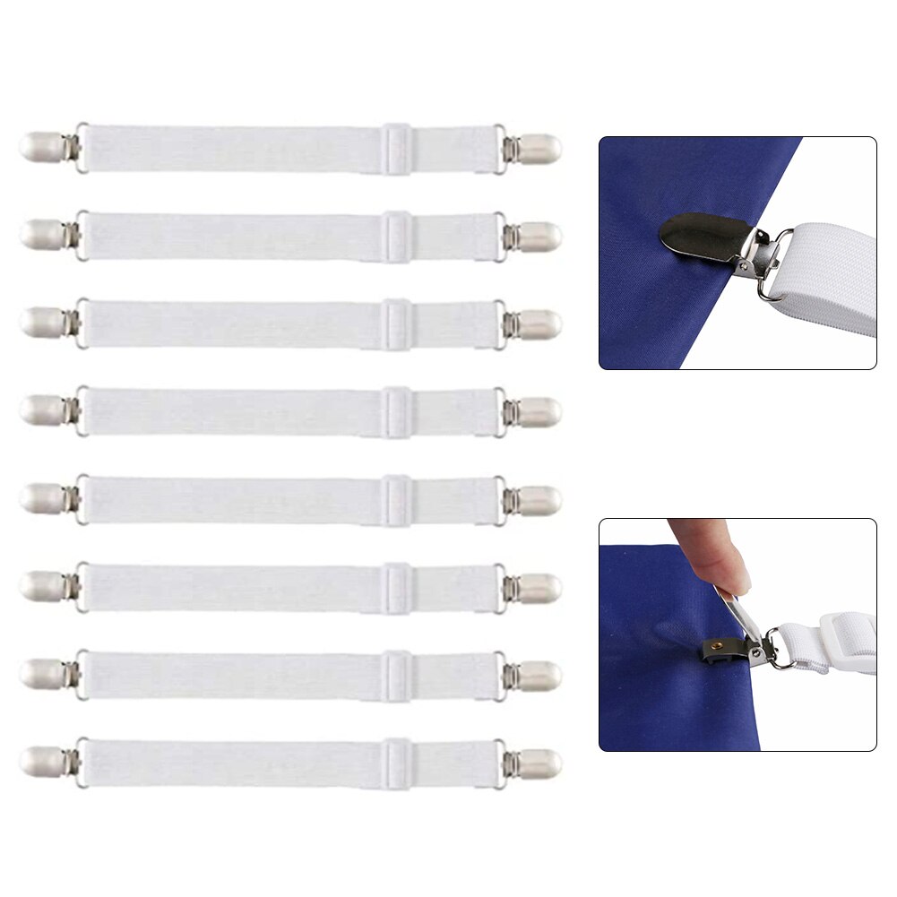 8 pçs folha de cama pinças elásticas cinto prendedor clipes folha de cama capa de colchão cobertores titular têxteis para casa organizar gadgets