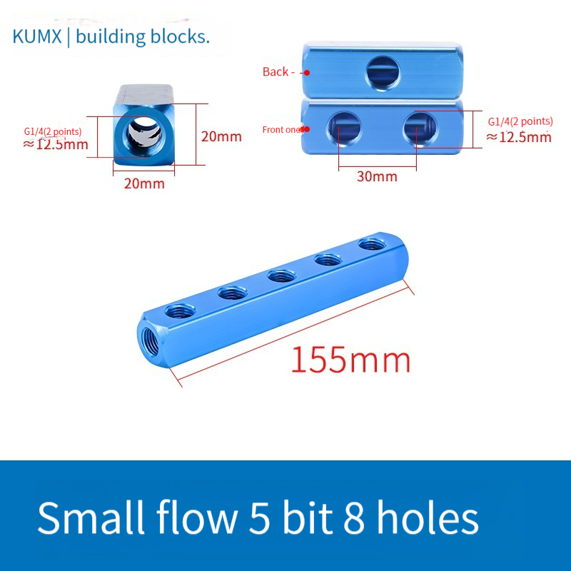 Divisor de colector neumático versátil, rosca 1/4 PT, con conectores rápidos y múltiples puertos para una distribución eficiente del aire: Negro