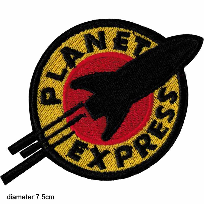 Planet express space strijkbare mooie geborduurde stoffen patch voor meisjes en jongenskleding, stickers, kledingstukken