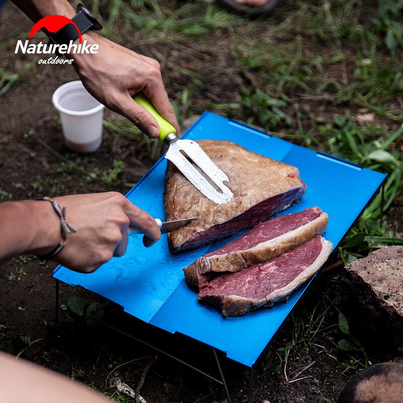 Naturehike foldbart campingbord aluminiumslegering udendørs holdbart letvægts rustfrit stål skrivebord bærbart te bord  nh17 z 001- l