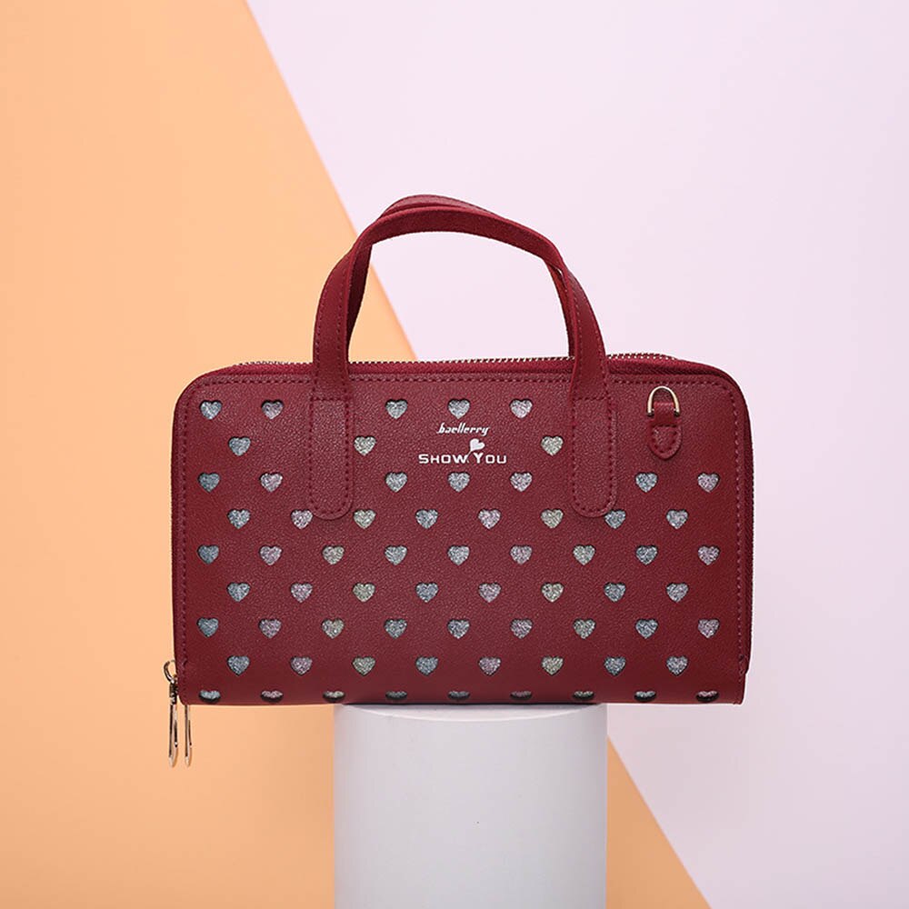 Baellerry kvinnor lång handväska clutch plånböcker special desigh vacker kvinnlig plånbok korthållare stor kapacitet: Röd