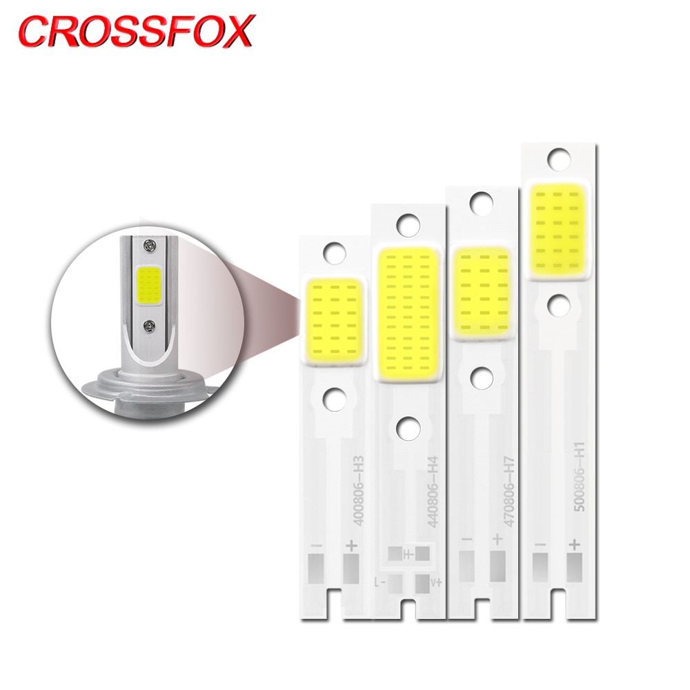 Crossfox C6 Cob Led Chips Auto Koplampen H1 H3 H4 H7 9005 9006 H11 Lichtbron Koud Wit 6000K Lamp Vervangen C6