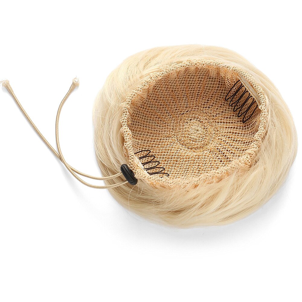 Buqi-extensiones de pelo corto y liso para mujer, moños resistentes al calor, Clip sintético de , accesorios para el cabello