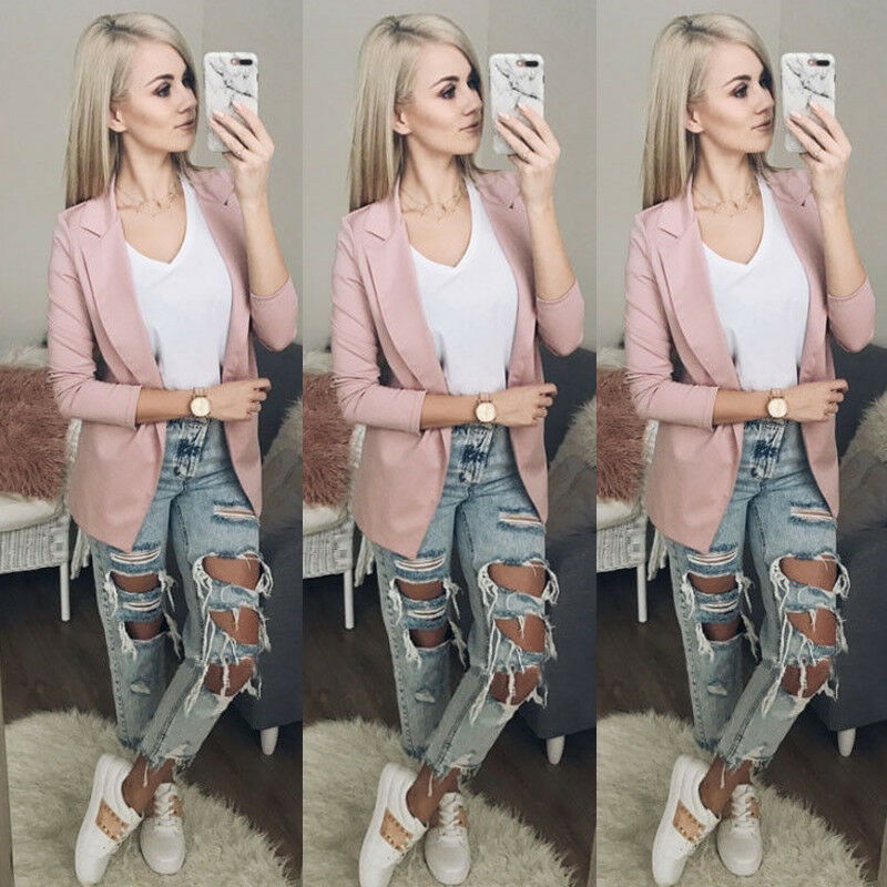 Chaqueta Casual de manga larga de mujer abrigo de negocios partes de arriba tipo americana prendas de vestir traje