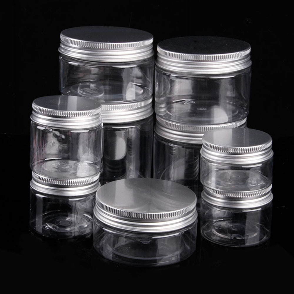 1 ud. Frasco de Bálsamo labial con tapa de aluminio de 30-250ml, envases de aceite, cera, muestra transparente vacía, caja de maquillaje, botella de viaje