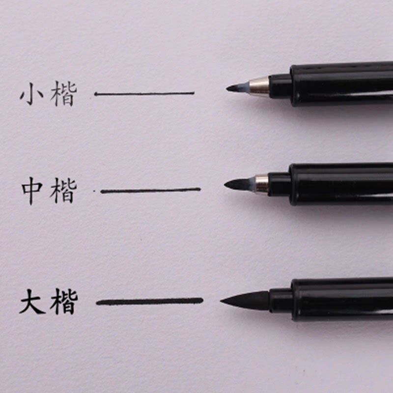 Kalligrafi pensel pen tre størrelse blød tusch øv kunst maleri signatur lang tid spare skrivning papelaria caligrafia