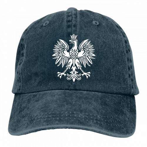 Denim Cap Polska Eagle Poland Pride Baseball Dad Cap Classic Adjustable Sports for Men Women Hat: Navy Blue