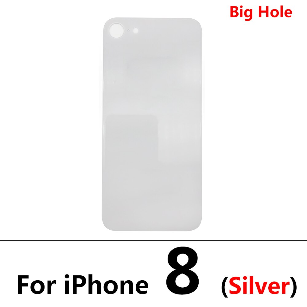 Big Hole tylna szklana pokrywa baterii dla Iphone 8 Plus XR pokrywa baterii szklana pokrywa tylnej obudowy wymiana obudowy: For iPhone 8 Silver