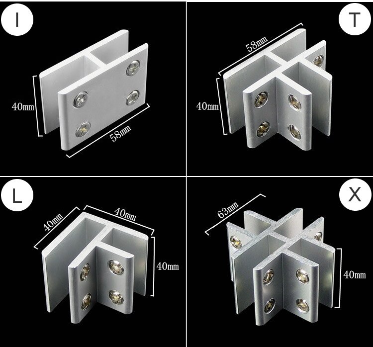 Goodglass/akryl utstillingsklips/kobling,til glass/akryl 10-12mm, uten kjedelig,monter montre selv,maskinvare